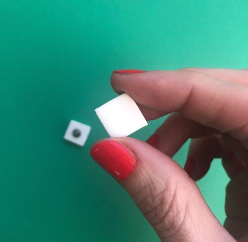 Simple white square stud earrings