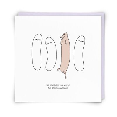 Hot Dog Greetings Card