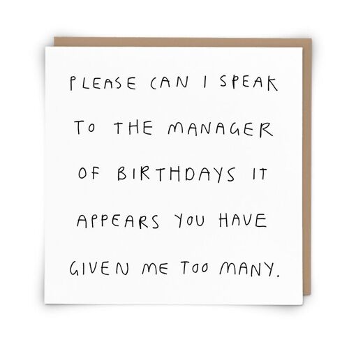 Manager Greetings Card
