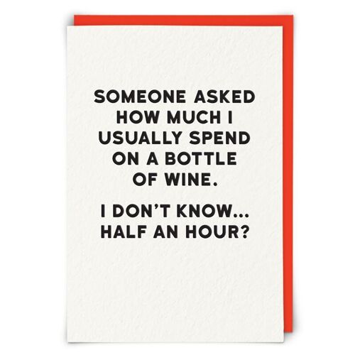 Bottle of Wine Greetings Card