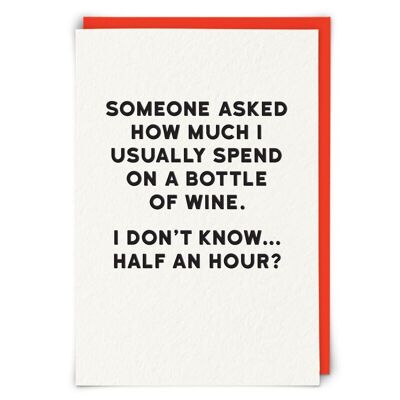 Bottle of Wine Greetings Card