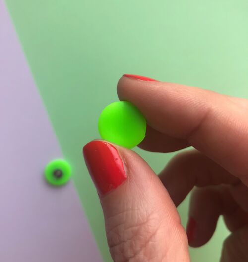 Neon green circle earrings