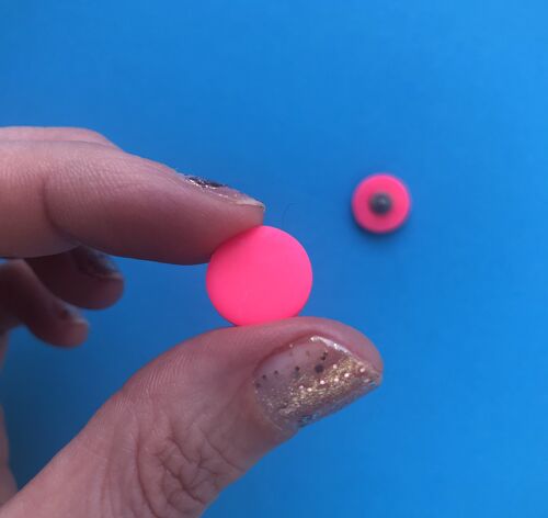 Neon pink circle earrings