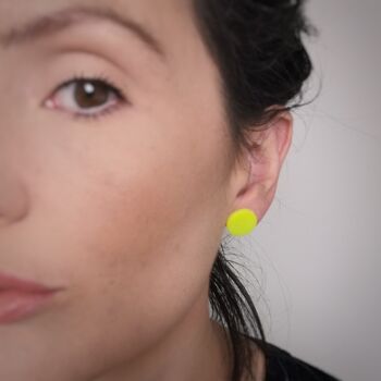 Boucles d'oreilles cercle jaune fluo 7