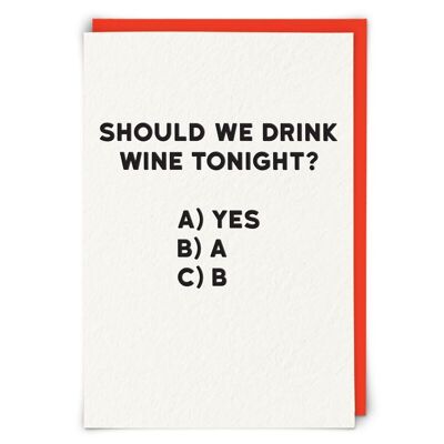 Wein heute Abend Grußkarte