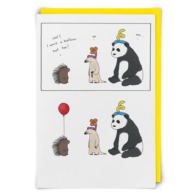 Balloon Hat Greetings Card