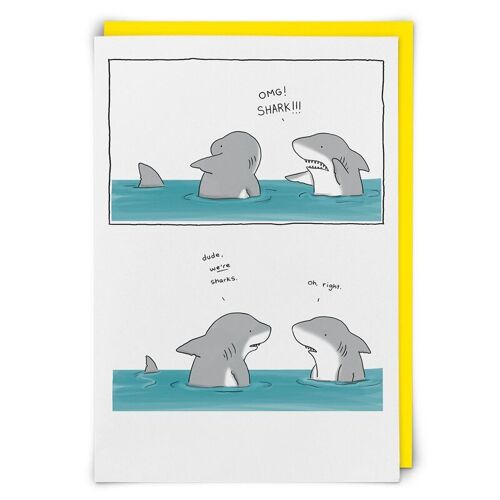 OMG Shark Greetings Card