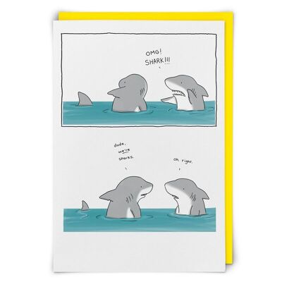 Cartolina d'auguri di squalo OMG