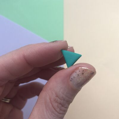 Jade green triangle earrings