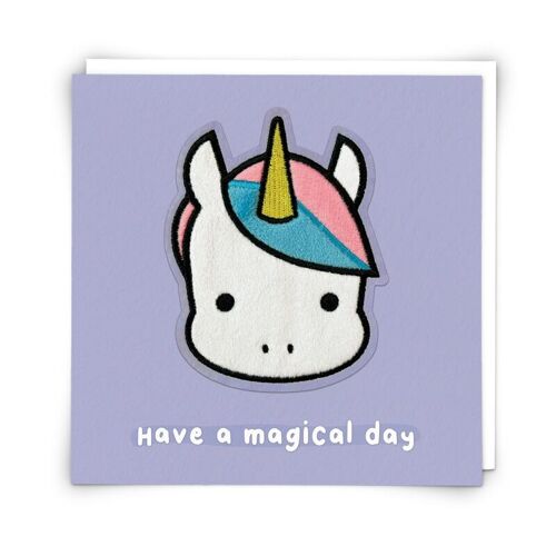 Stella Unicorn Greetings Card with Reusable Plushie Patch