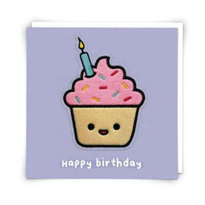 Coco Cupcake Greetings Card with Reusable Plushie Patch