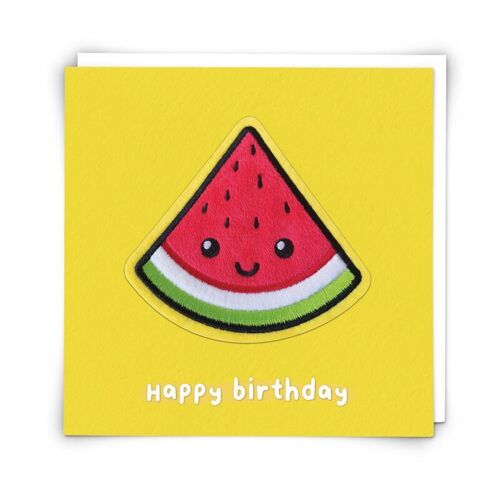 Molly Watermelon Greetings Card with Reusable Plushie Patch