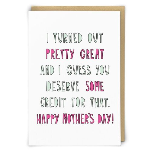 Credit Mother's Day Greetings Card