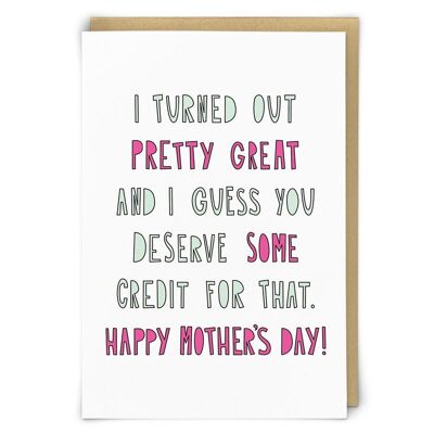 Tarjeta de felicitación del día de la madre de crédito