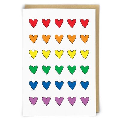 Tarjeta de felicitación del corazón del arco iris