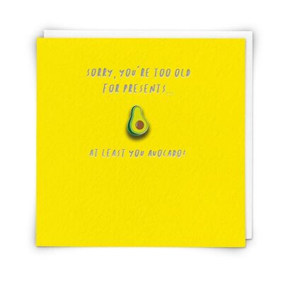 Avocado Greetings Card with Enamel Pin