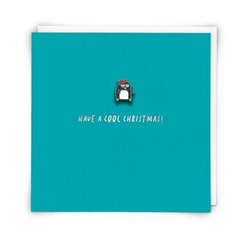 Carte de voeux de pingouin de Noël