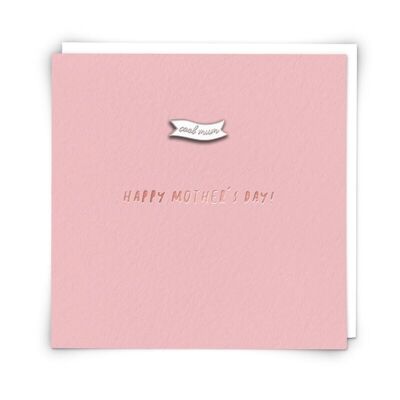 Cool Mother Greetings Card with Enamel Pin Badge