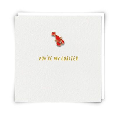 Lobster Greetings Card with Enamel Pin Badge