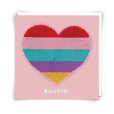 Heart Greetings Card with Reusable Sequin Patch