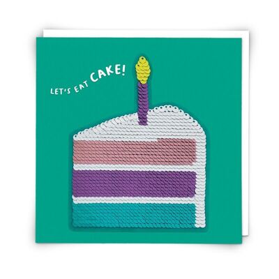 Cake Greetings Card with Reusable Sequin Patch