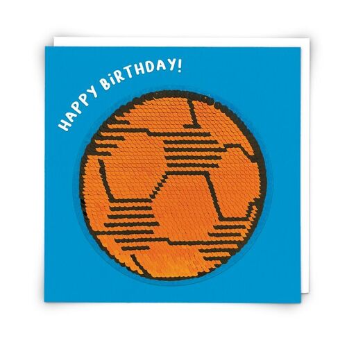 Stripe Football Greetings Card with Reusable Sequin Patch