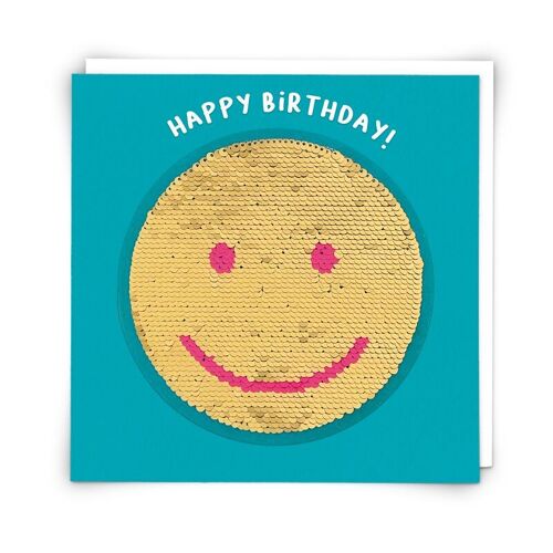 Smiley Greetings Card with Reusable Sequin Patch