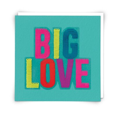 Sequin Love Greetings Card with Reusable Sequin Patch