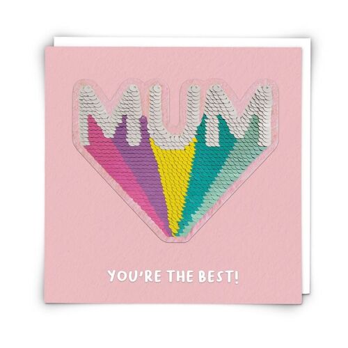 Sequin Mum Greetings Card with Reusable Sequin Patch