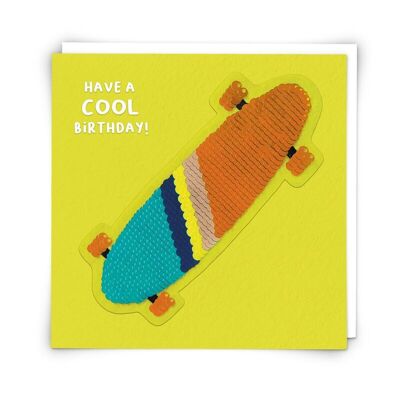 Skateboard Greetings Card with Reusable Sequin