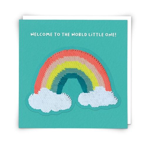 Little one Greetings Card with Reusable Sequin Patch