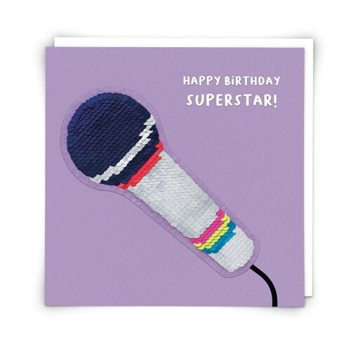 Superstar Greetings Card with Reusable Sequin Patch