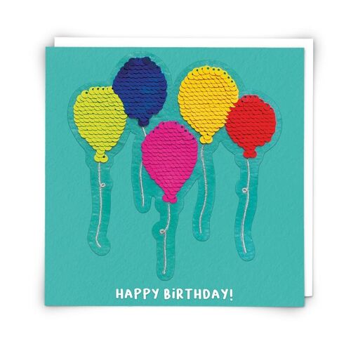 Balloon Greetings Card with Reusable Sequin Patch