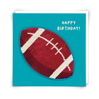 American Football Greetings Card with Reusable Sequin Patch