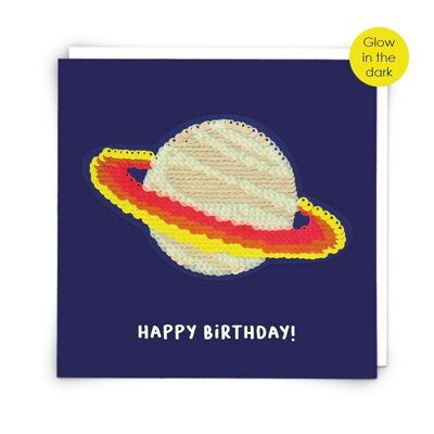 Glow Planet Greetings Card with Reusable Sequin Patch