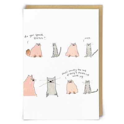 French Cat Greetings Card