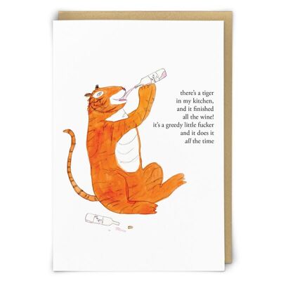 Kitchen Tiger Greetings Card