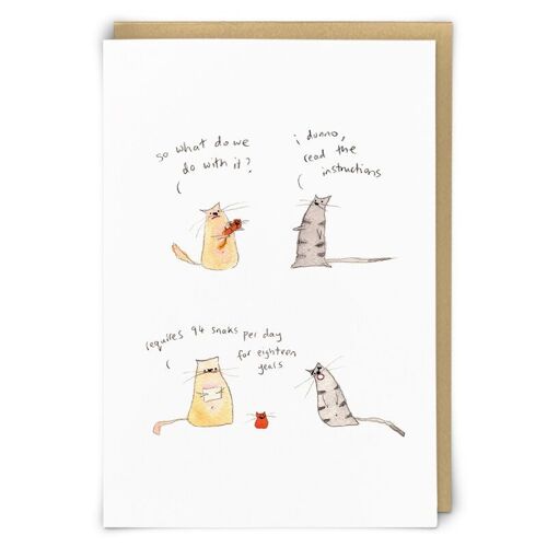 Parenting Cat Greetings Card