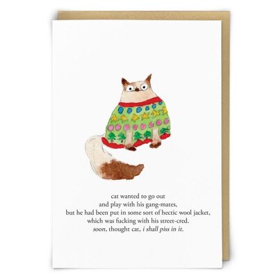 Piss Cat Greetings Card