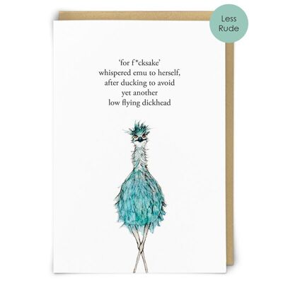 Cartolina d'auguri blu dell'emù