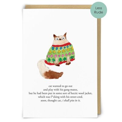 Cat Jacket Greetings Card