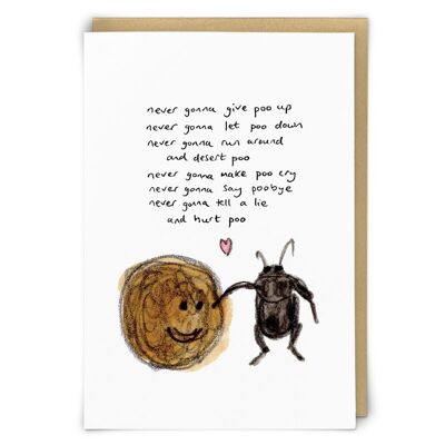 Tarjeta de felicitación de escarabajo de estiércol