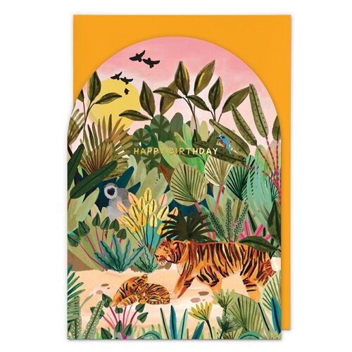 Sunset Tiger Greetings Card