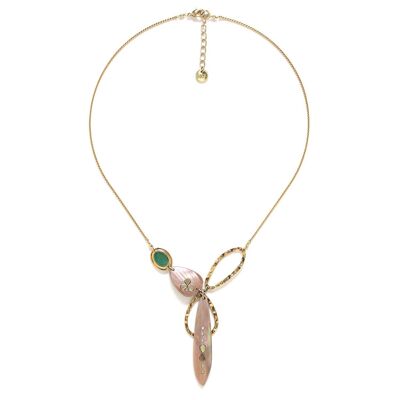 COLOMBINE brown mother-of-pearl pendant necklace