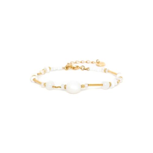 ELLEN   bracelet ajustable calcite blanche