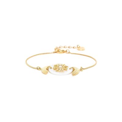 ELLEN   bracelet ajustable médaillon nacre