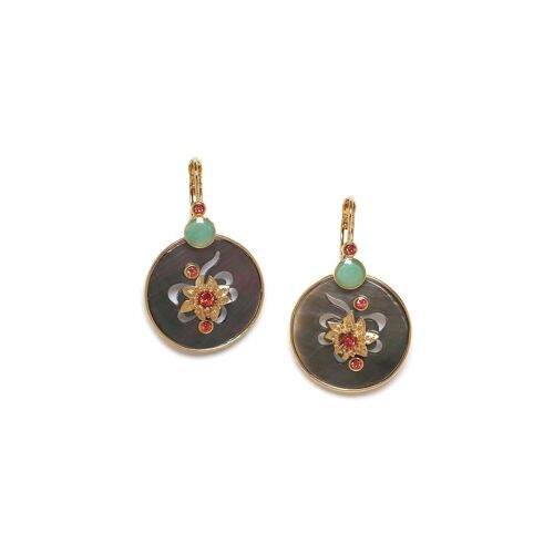 FRIDA   boucles d'oreilles dormeuses nacre ajourée