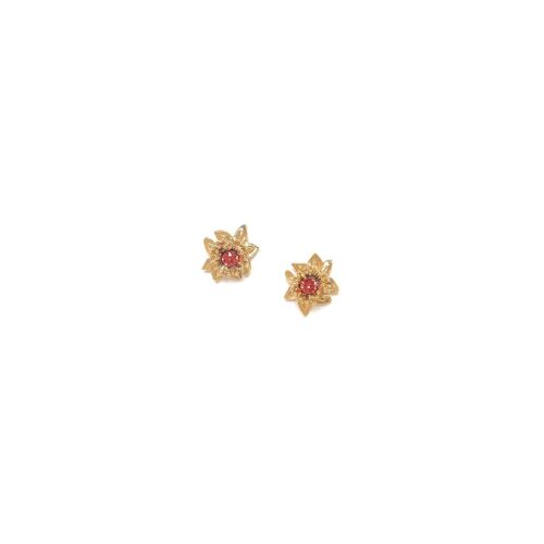 FRIDA   boucles d'oreilles puces dorées à l'or fin 18K