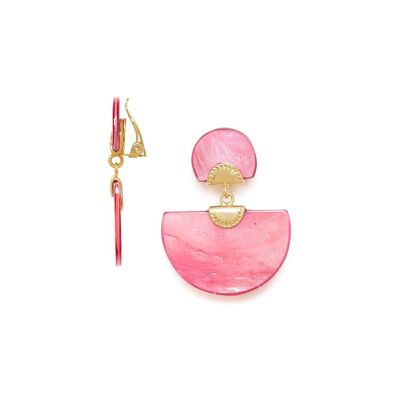 LENA pink clip-on earrings