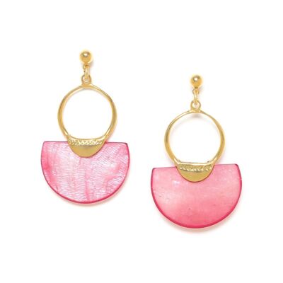 LENA push-button earrings, gilded with fine gold